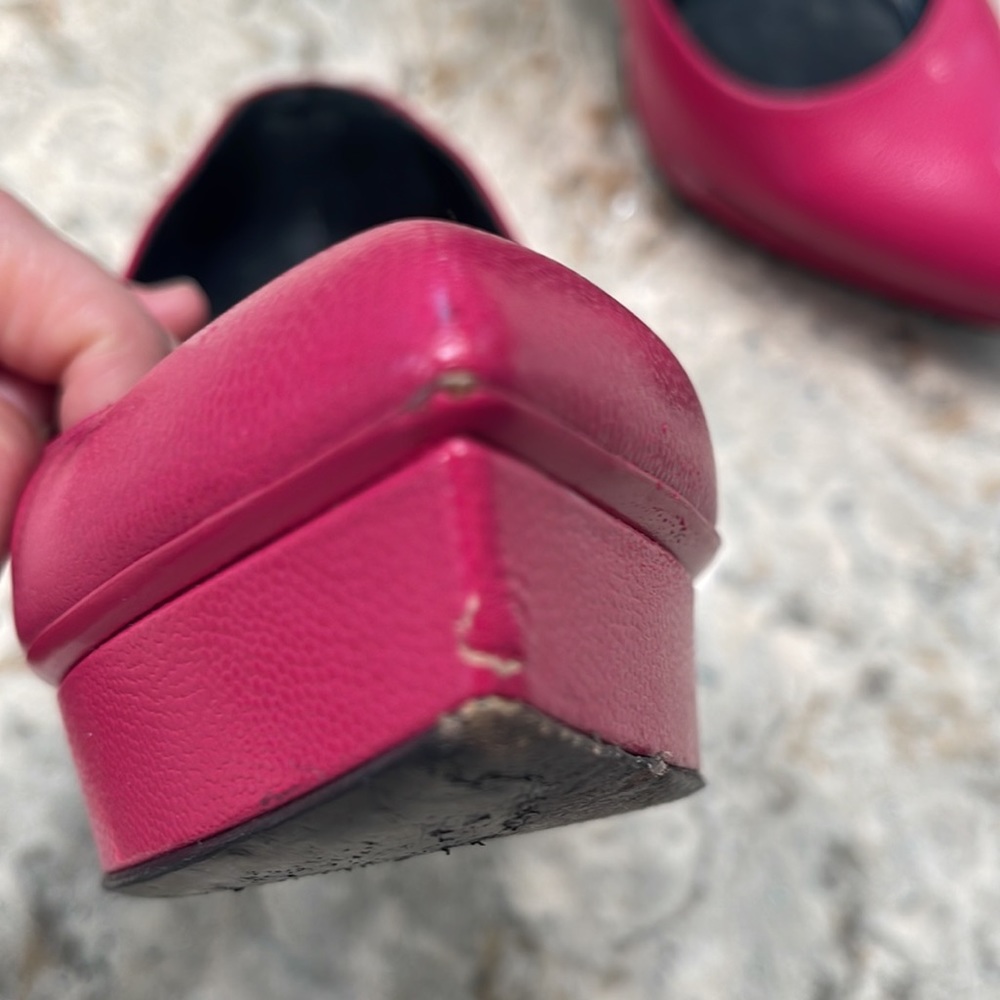 Barbie Pink Saint Laurent Paris Platform Heels, Size 38 - Picture 10 of 12